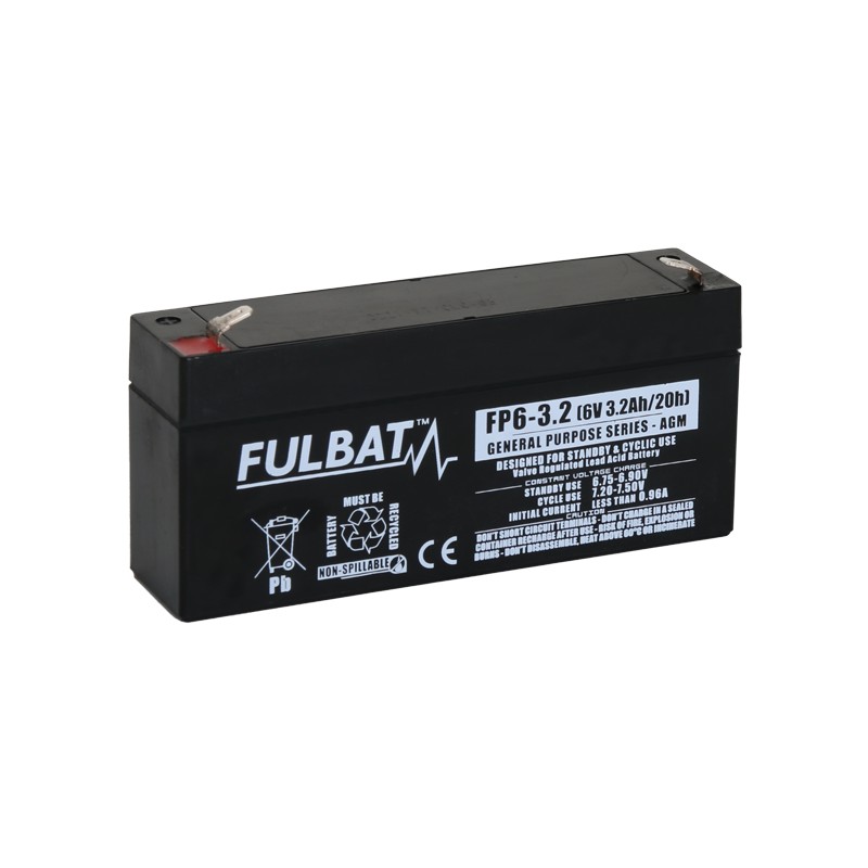 Stationary UPS battery Fulbat FP6-3.2 6V 3.2Ah AGM | baterias.com