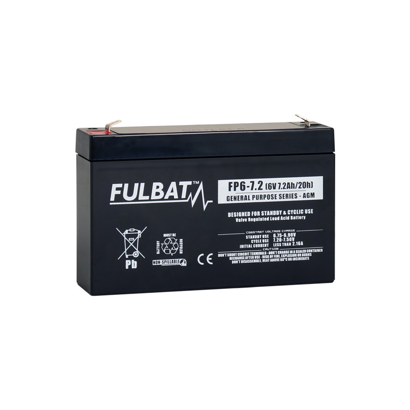 Bateria estacionária UPS Fulbat FP6-7.2 6V 7.2Ah AGM