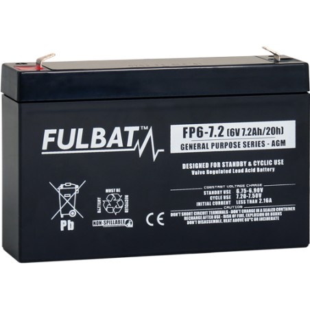 Batteria stazionaria UPS Fulbat FP6-7.2 6V 7.2Ah AGM