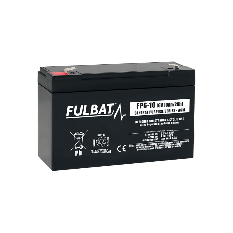 Batterie stationnaire onduleur Fulbat FP6-10 6V 10Ah AGM