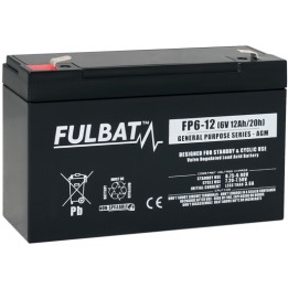 Stationary UPS battery Fulbat FP6-12 6V 12Ah AGM | baterias.com