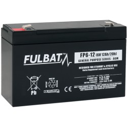 Batería estacionaria SAI/UPS Fulbat FP6-12 6V 12Ah AGM
