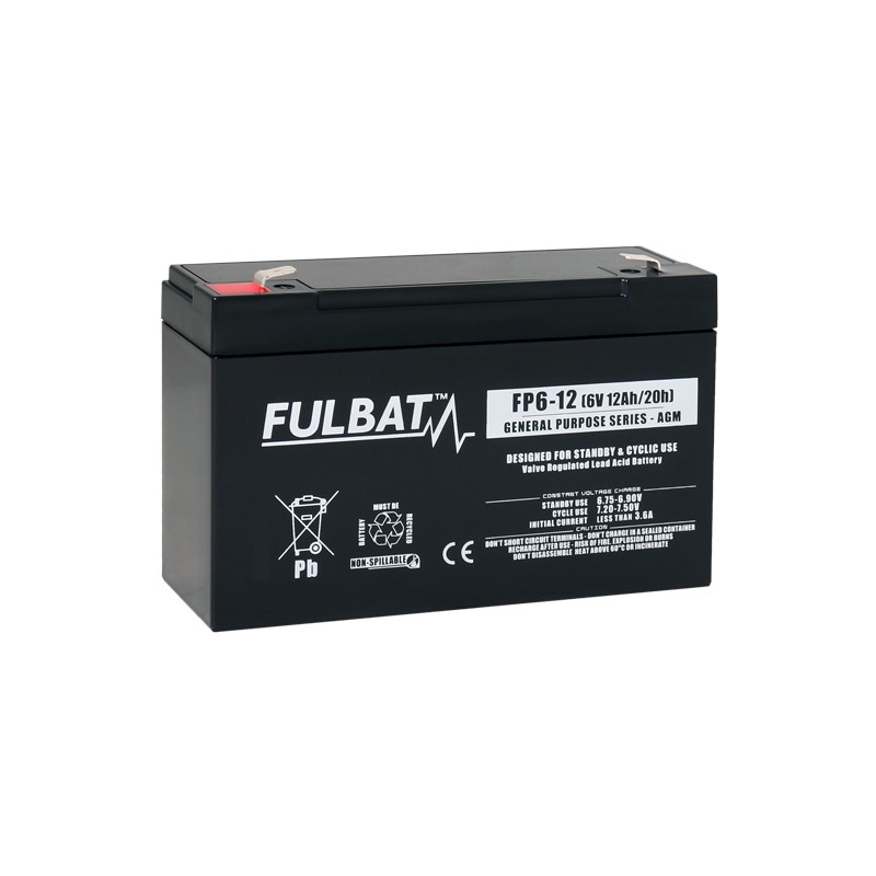 Batteria stazionaria UPS Fulbat FP6-12 6V 12Ah AGM | baterias.com