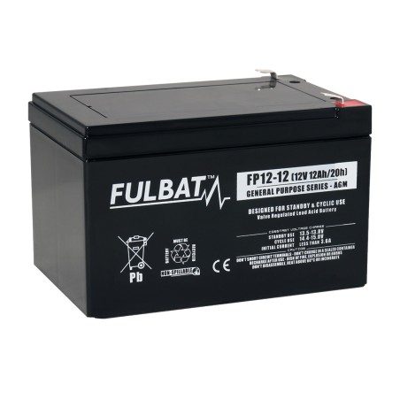 Rasenmäher-Batterie Fulbat FP12-12 12V 12Ah AGM | baterias.com