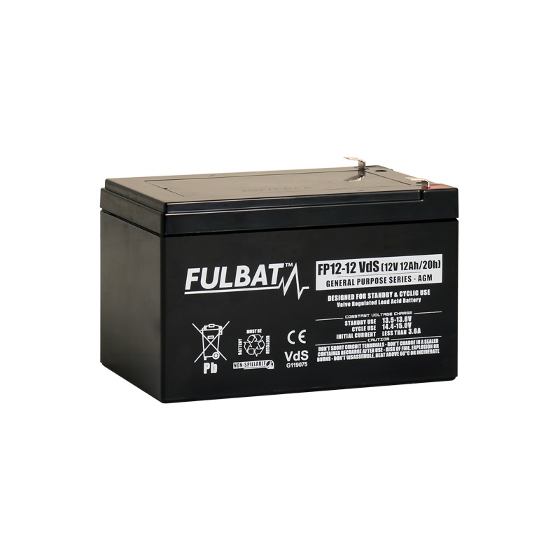 Batterie de tondeuse Fulbat FP12-12 12V 12Ah AGM | baterias.com