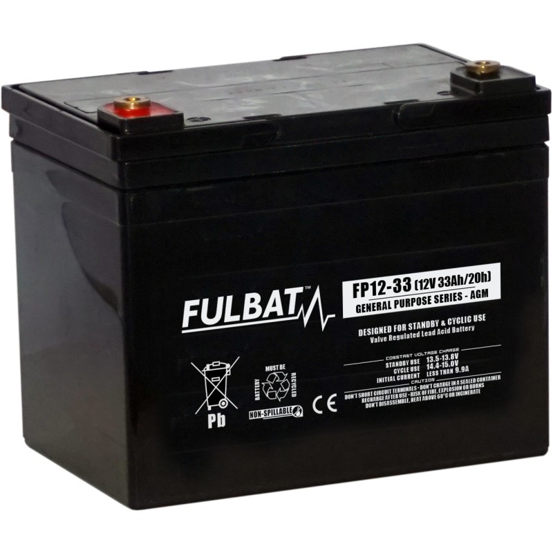 Stationary UPS battery Fulbat FP12-33 12V 33Ah AGM | baterias.com