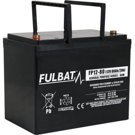 Batterie stationnaire onduleur Fulbat FP12-80 12V 80Ah AGM