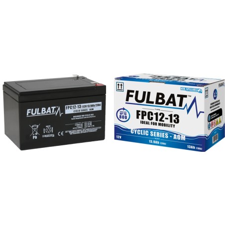 Batteria per scooter di mobilità Fulbat FPC12-13 12V 13.9Ah AGM