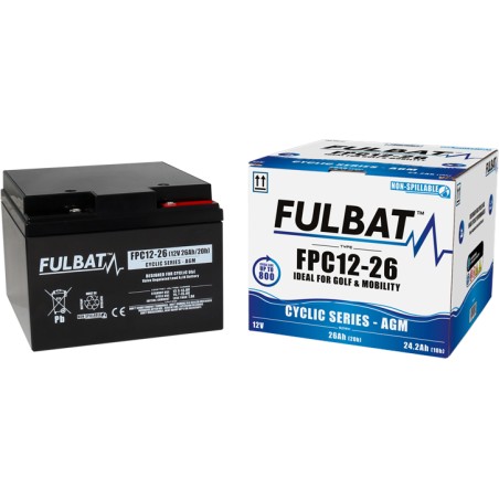 Mobility scooter battery Fulbat FPC12-26 12V 26Ah AGM