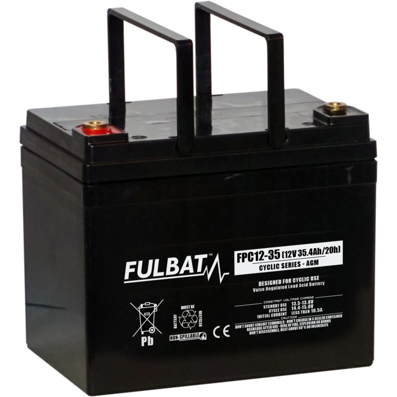 Batteria per scooter di mobilità Fulbat FPC12-35 12V 35.4Ah AGM – immagine 2