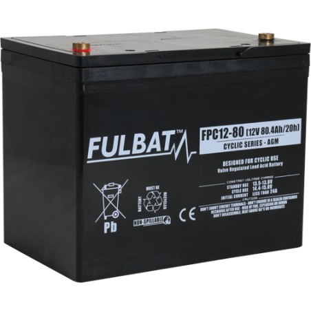 Mobility scooter battery Fulbat FPC12-80 12V 80.4Ah AGM
