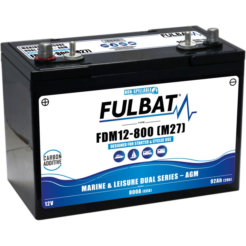 Marine battery Fulbat FDM12-800-M27 12V 92Ah 800A AGM CARBON