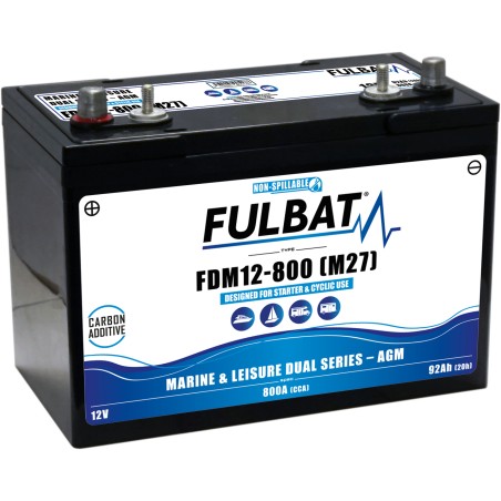 Marine battery Fulbat FDM12-800-M27 12V 92Ah 800A AGM CARBON