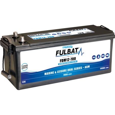 Bootsbatterie Fulbat FDM12-700 12V 140Ah 700A AGM CARBON