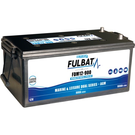 Bootsbatterie Fulbat FDM12-900 12V 180Ah 900A AGM CARBON