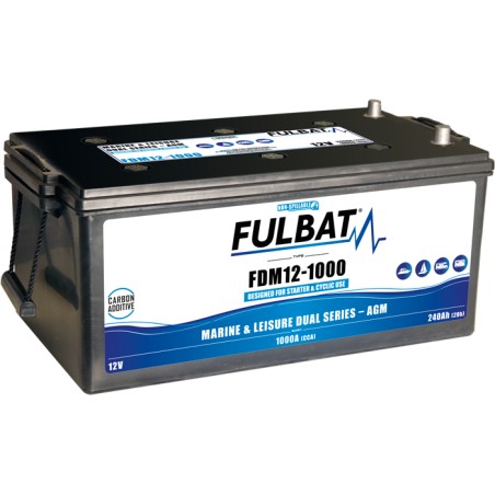 Bootsbatterie Fulbat FDM12-1000 12V 240Ah 1000A AGM CARBON