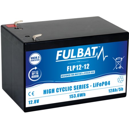 Mobility scooter battery Fulbat FLP12-12 12.8V 12Ah LiFePO4