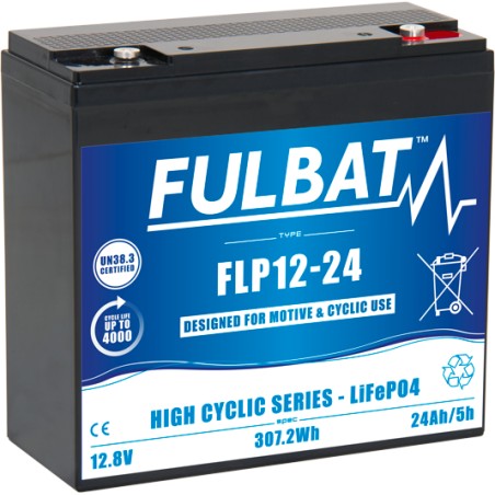 Mobility scooter battery Fulbat FLP12-24 12.8V 24Ah LiFePO4