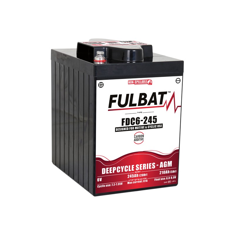 Traction battery Fulbat FDC6-245 AGM 6V 210Ah AGM | baterias.com