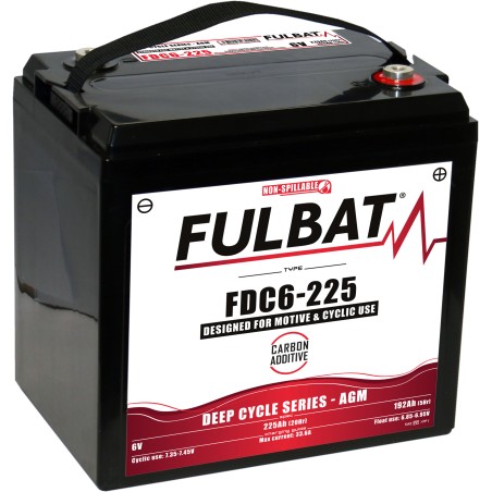 Traction battery Fulbat FDC6-225 AGM 6V 192Ah AGM | baterias.com