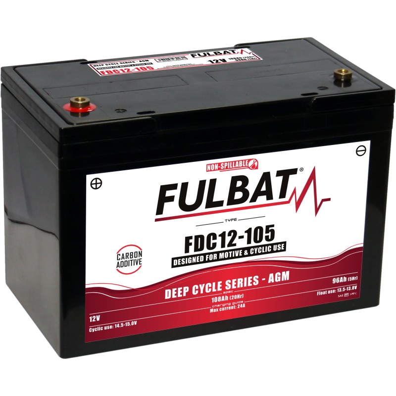 Batteria a trazione Fulbat FDC12-105 AGM 12V 96Ah AGM