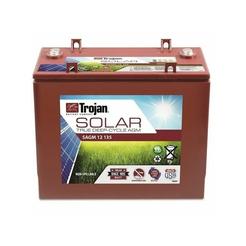 Batería Trojan SAGM 12 135 135Ah 12V Solar Agm  -  1700 Ciclos 50% Dod TROJAN - 1