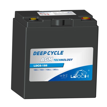 Golf cart battery Leoch LDC8-188 8V 188Ah AGM | baterias.com