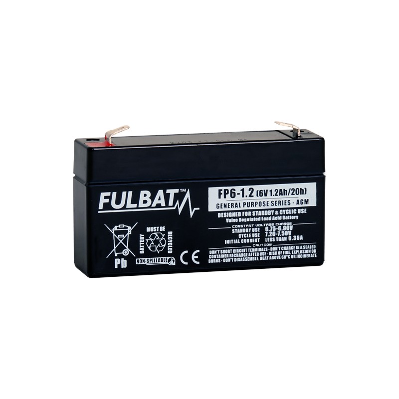 Stationary UPS battery Fulbat FP6-1.2 6V 1.2Ah AGM | baterias.com