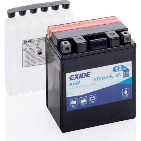 Batteria moto Exide ETX14AHL-BS 12V 12Ah 210A AGM