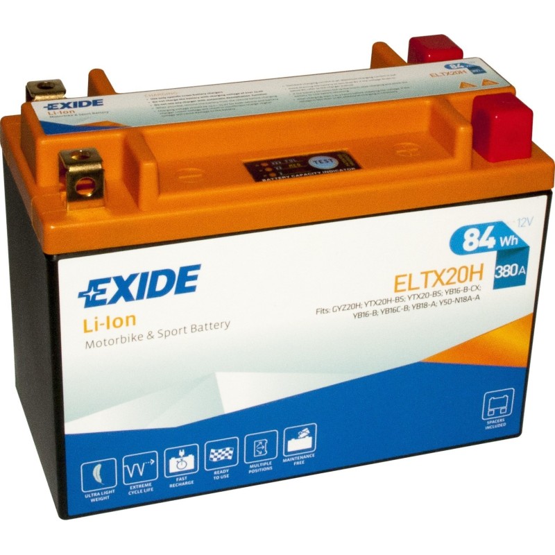 Motorcycle battery Exide ELTX20H 12V 7Ah 380A Li-Ion