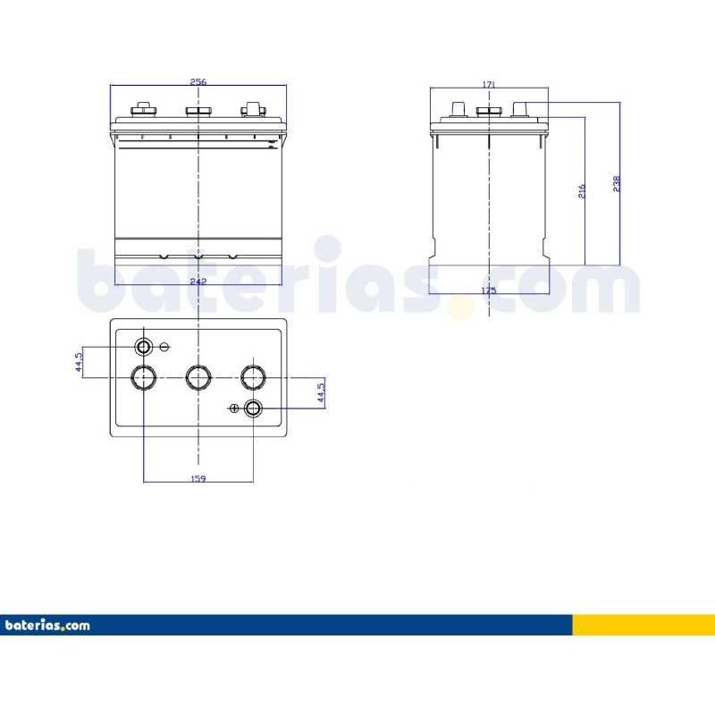 Bootsbatterie Exide EU140-6 6V 140Ah 900A – Bild 2