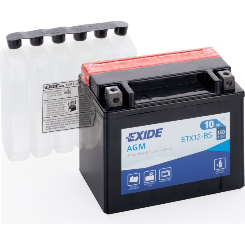Bateria de mota Exide ETX12-BS 12V 10Ah 150A AGM