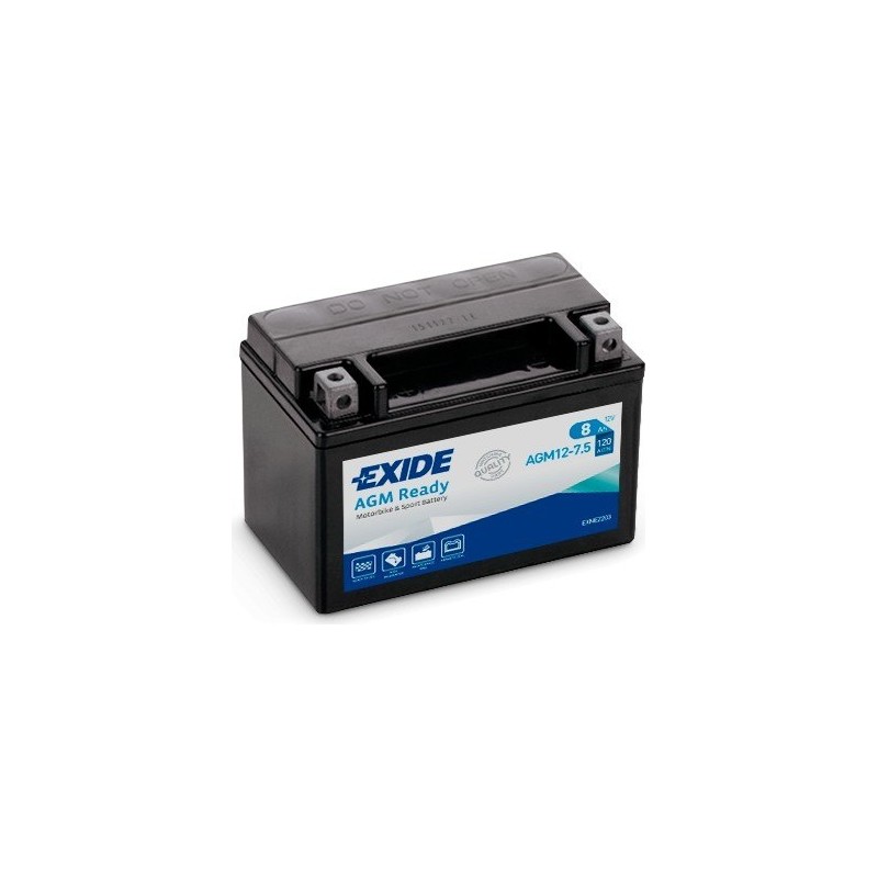 Batería de moto Exide AGM12-7.5 12V 8Ah 120A AGM