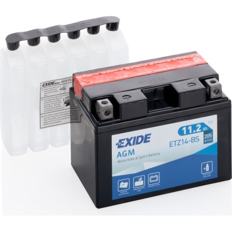 Motorradbatterie Exide ETZ14-BS 12V 11Ah 205A AGM
