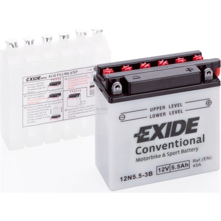 Motorcycle battery Exide 12N5.5-3B 12V 6Ah 45A