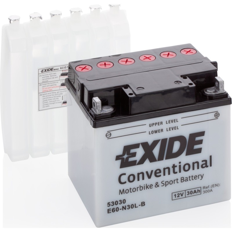 Bateria de mota Exide E60-N30L-B 12V 30Ah 300A