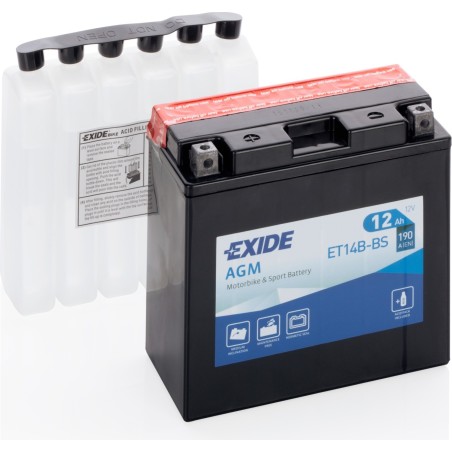 Batteria moto Exide ET14B-BS 12V 12Ah 190A AGM