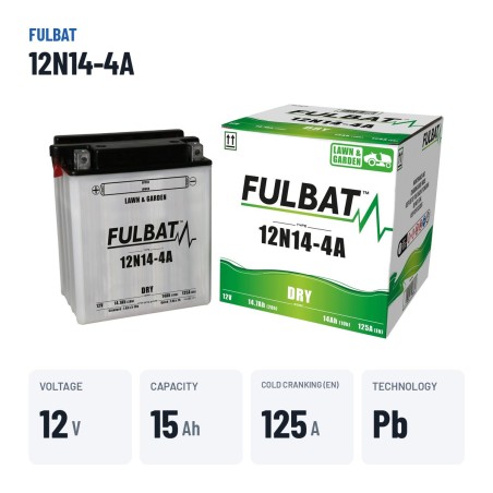 Batteria per rasaerba Fulbat 12N14-4A 14V 14.7Ah 125A – dati principali