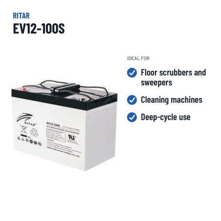 Batterie pour autolaveuse Ritar EV12-100S 12V 100Ah 620A AGM – utilisations recommandées