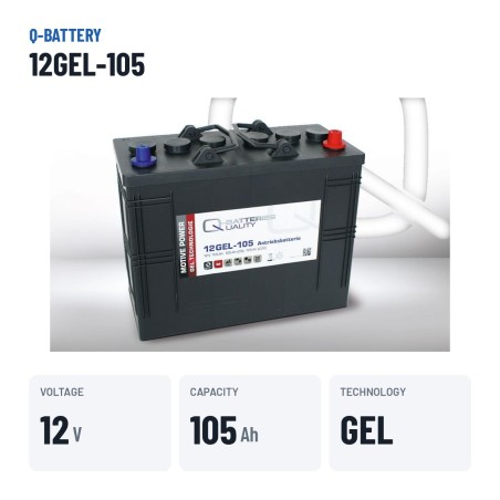 Batteria a trazione Q-battery 12GEL-105 12V 105Ah GEL – dati principali
