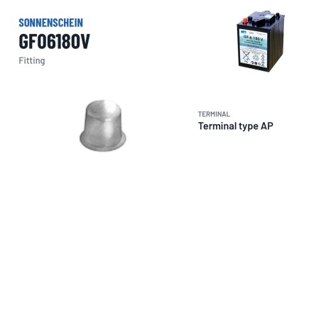 Traction battery Sonnenschein GF06180V 6V 200Ah GEL – terminal and hold-down