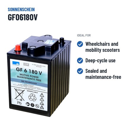 Traction battery Sonnenschein GF06180V 6V 200Ah GEL – recommended uses