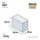 Wheelchair battery Deka 8A27 12V 92Ah AGM – dimensions 326 × 167 × 236 mm