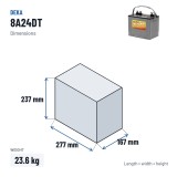 Wheelchair battery Deka 8A24DT 12V 79Ah AGM – dimensions 277 × 167 × 237 mm