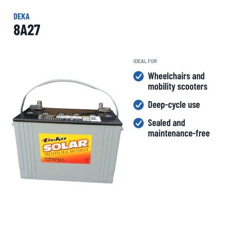 Wheelchair battery Deka 8A27 12V 92Ah AGM – recommended uses