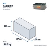 Rollstuhlbatterie Deka 8A4DLTP 12V 198Ah AGM – Abmessungen 537 × 214 × 288 mm