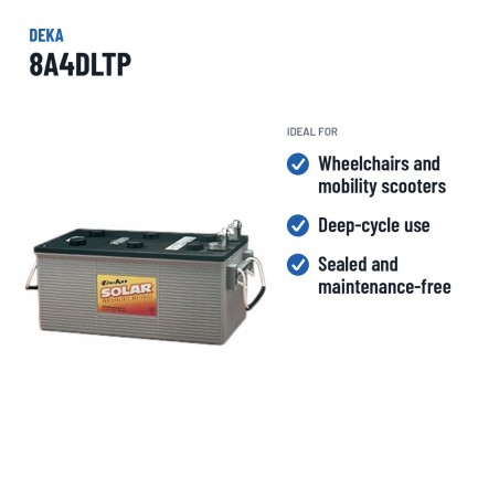 Batería de silla de ruedas Deka 8A4DLTP 12V 198Ah AGM – usos recomendados