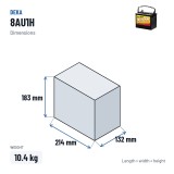Batería de silla de ruedas Deka 8AU1H 12V 32Ah AGM – medidas 214 × 132 × 183 mm