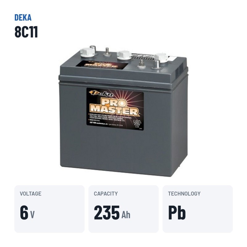 Rollstuhlbatterie Deka 8C11 6V 235Ah – wichtigste Daten