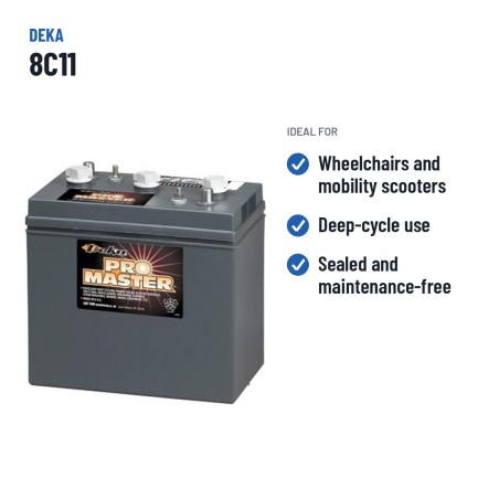 Rollstuhlbatterie Deka 8C11 6V 235Ah – empfohlene Einsatzbereiche